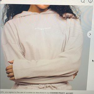 Gray Washed Missguided Brushed Back Cropped Hoodie